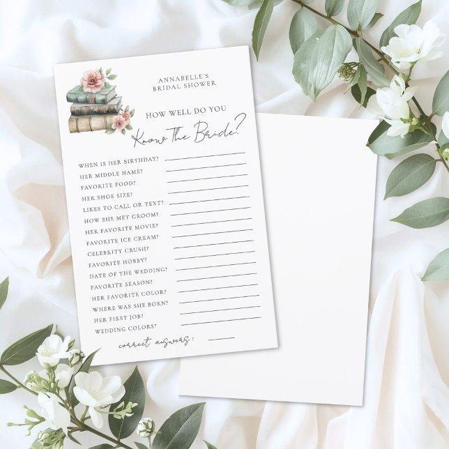 Papier Know The Bride Book Bridal Shower Game (Know The Bride Book Bridal Shower Game)