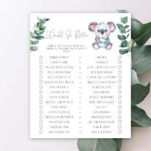Papier Koala Bear Préférerait Qu'Elle Soit Baby shower