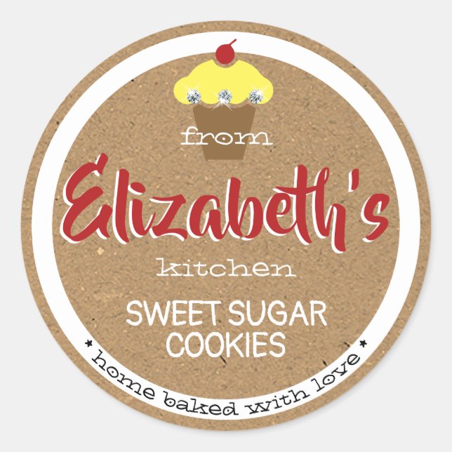 Papier Kraft Brown Cupcake Étiquettes (Devant)