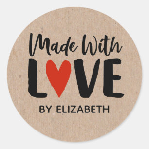 Papier Kraft Fabriqué Avec Sticker Coeur Amour