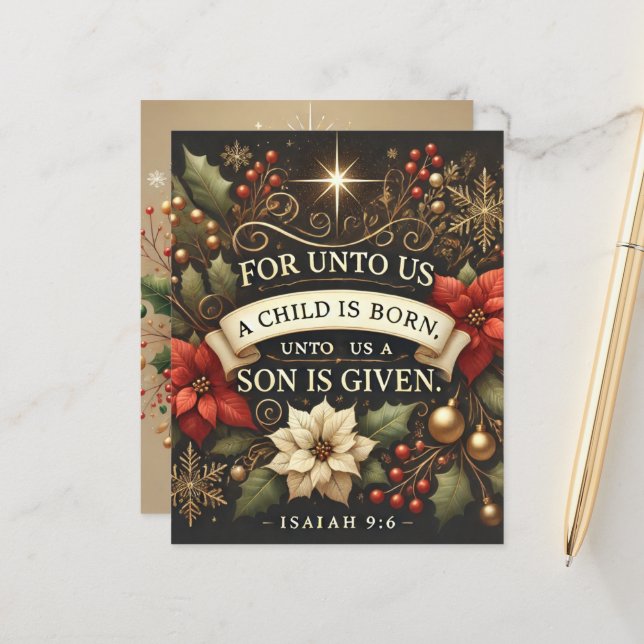 Papier La Bible Pour Nous Un Enfant Est Né Scrapbook Papi (Devant/Arrière en situation)