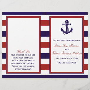 Papier La collection de Mariages d'Ancres nautiques Red &