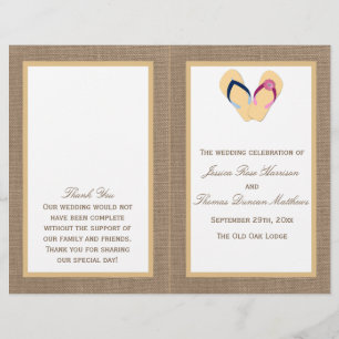 Papier La collection de Mariages Flip Flop Sand Beach Bur