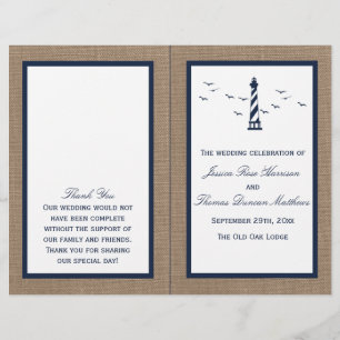 Papier La collection Mariage de Burlap du phare nautique