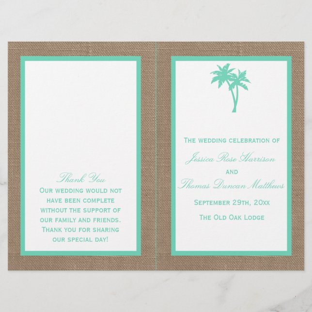 Papier La collection Tropical Palm Tree Beach Wedding (Devant)
