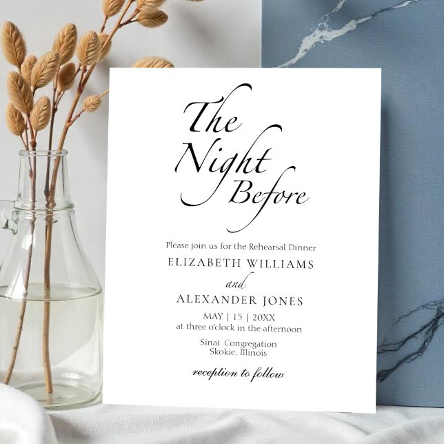 Papier La Nuit Avant Le Dîner De Répétition Invitation (Créateur téléchargé)