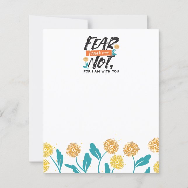 Papier La Peur Pas Isaïe Bible Verse Conception Inspirant (Devant)