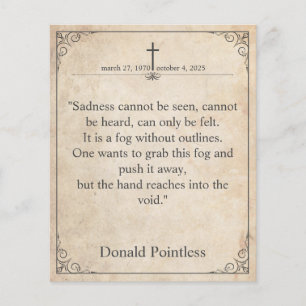 Papier La tristesse ne peut pas être vue - Funeral Vintag