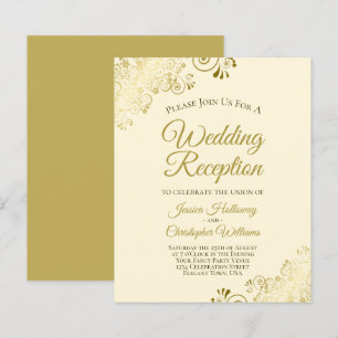 Papier Lacy Gold & Cream Budget Mariage Invitation de réc