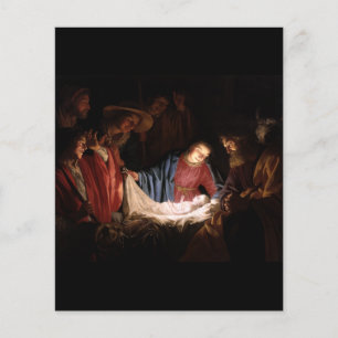 Papier L'Adoration des bergers par Honthorst