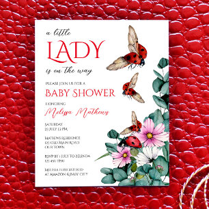 Papier Lady bug petite dame invitation budget baby shower