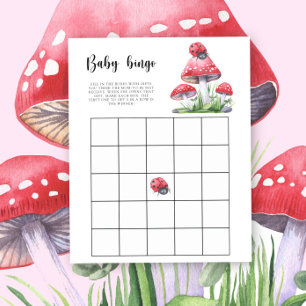 Papier Ladybug et champignons - Baby shower jeu de bingo