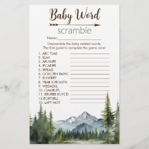 Papier Laisser le Baby shower de jeu Aventure Word Scramb