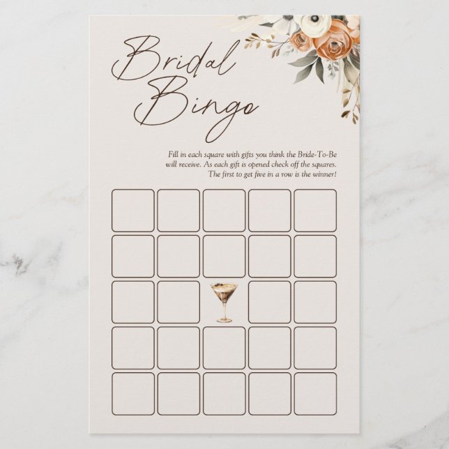 Papier L'amour brasse Espresso Martini jeu de bingo nupti (Devant)