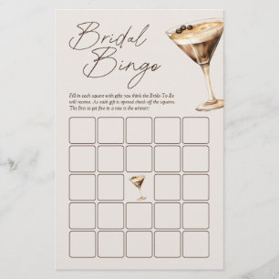 Papier L'amour brasse Espresso Martini jeu de bingo nupti