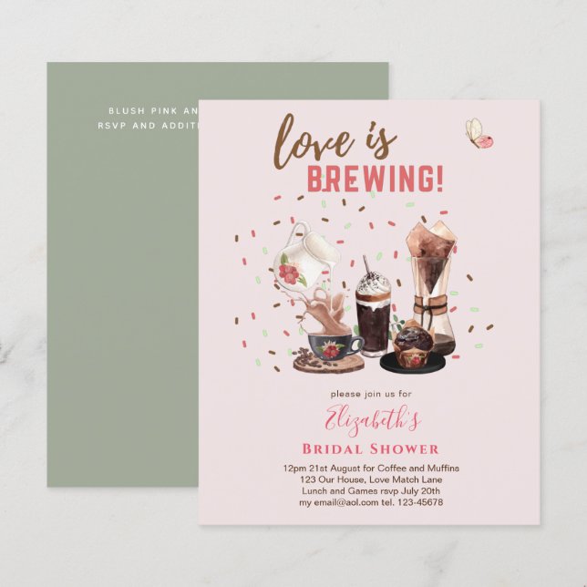 Papier L'amour brasse la FÊTE DES MARIÉES Café Muffins IN (Devant / Derrière)