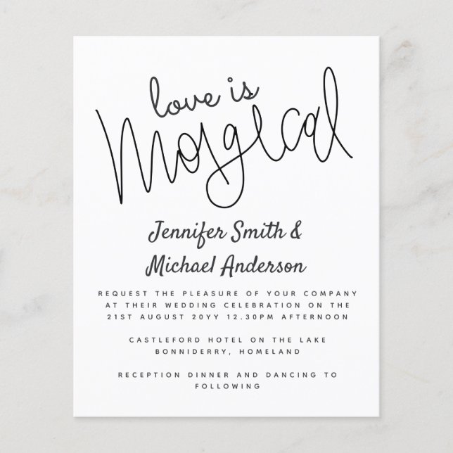 Papier L'amour de la typographie budgétaire est Mariage d (Devant)