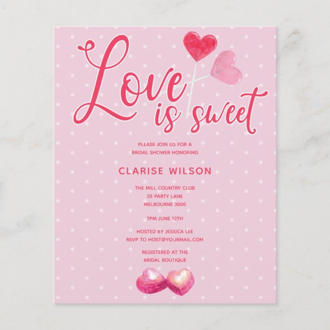 Papier L'amour du budget est un Invitation de Fête des ma (Devant)