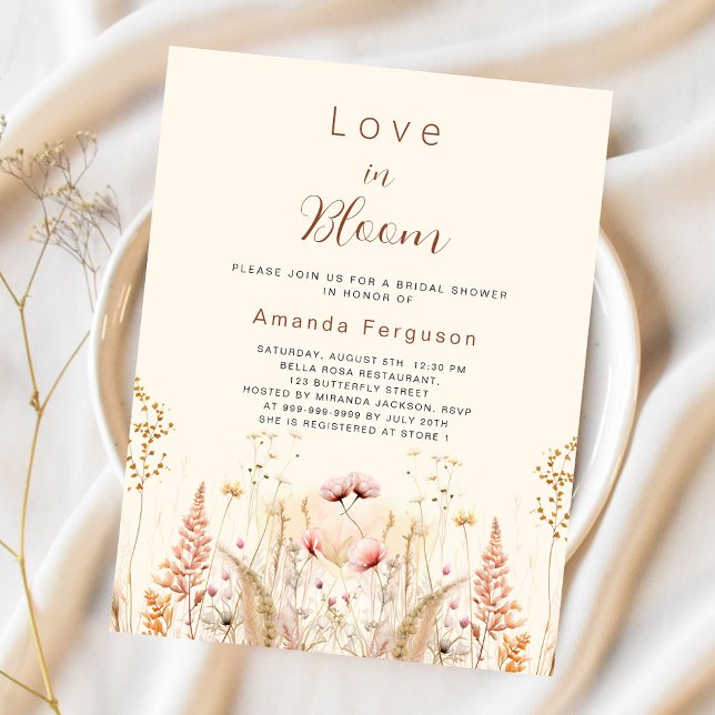Papier L'amour en fleurs Fête des mariées budgétaire fleu (Créateur téléchargé)
