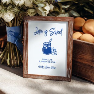 Papier L'Amour est doux Signe de bar à confiture pour une
