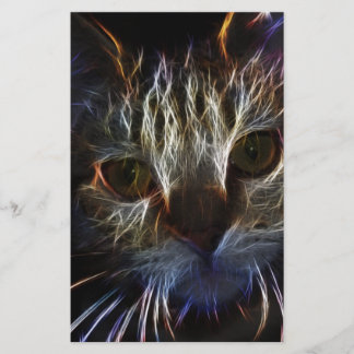 Papier L'art du visage de chat hanté, fait de lumière - g