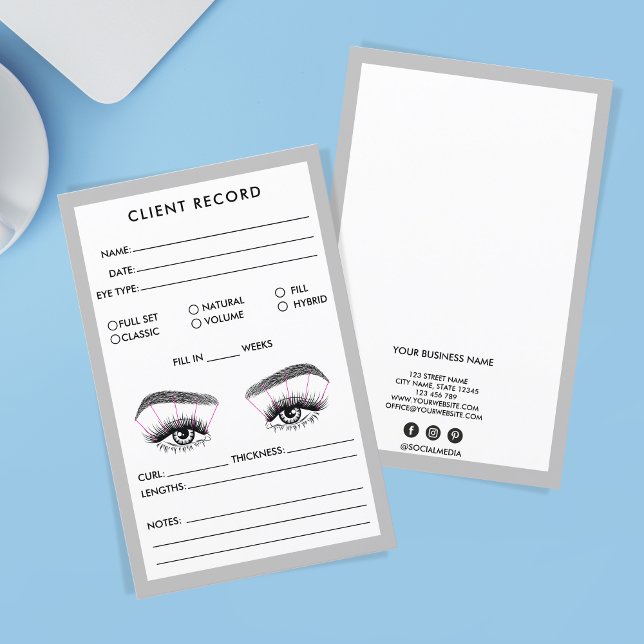 Papier Lash Client Record Ajouter un logo (Créateur téléchargé)