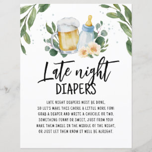 Papier Late Night Diapers Signale Bébé Brasse De La Végét