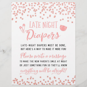 Papier Late Night Diapés Signer Baby shower Partie