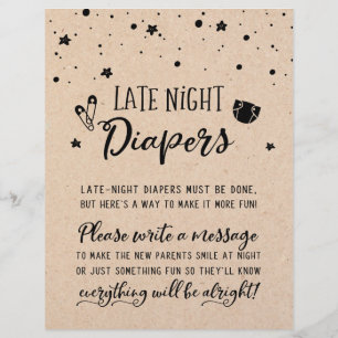 Papier Late Night Diapés Signer Baby shower Partie