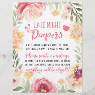Papier Late Night Diapés Signer Baby shower Partie