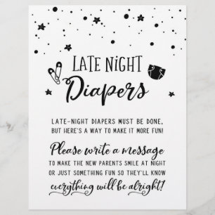 Papier Late Night Diapés Signer Baby shower Partie
