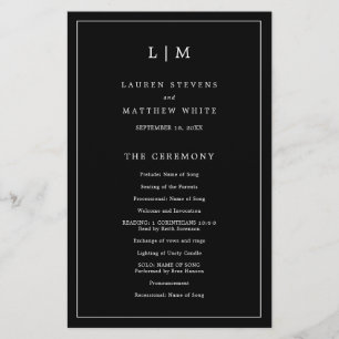 Papier Lauren Black Monogramme Mariage élégant