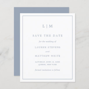 Papier Lauren Dusty Blue Budget Mariage Enregistrer la da
