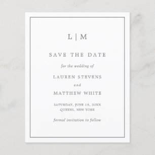 Papier Lauren Grey Élégant Budget Mariage Enregistrer la