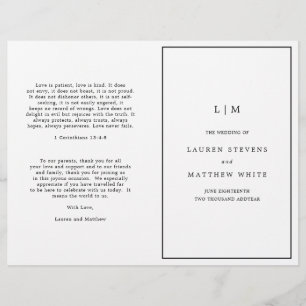 Papier Lauren Noir et Blanc Monogramme Mariage élégant
