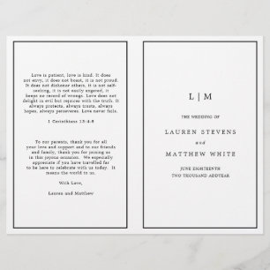 Papier Lauren Noir et Blanc Monogramme Mariage élégant