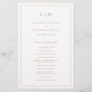 Papier Lauren Rose Gold Monogramme Mariage élégant