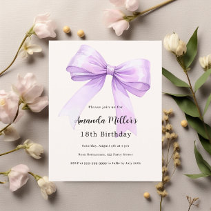 Papier Lavande crème arc élégante invitation anniversaire