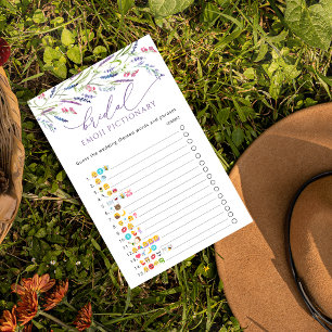 Papier Lavande Fleurs Violettes Jeu Emoji Pictionary
