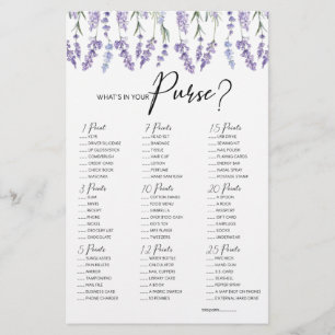 Papier Lavender What's In Your Purse Game