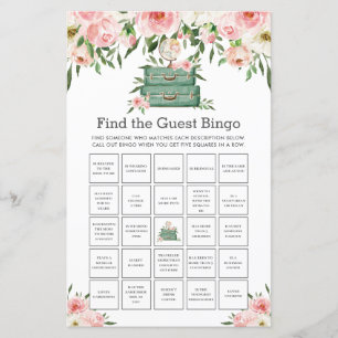 Papier L'aventure commence Floral Trouvez le Bingo invité