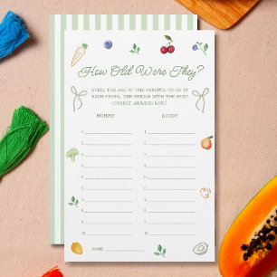Papier Le Baby shower du marché agricole devine le jeu de