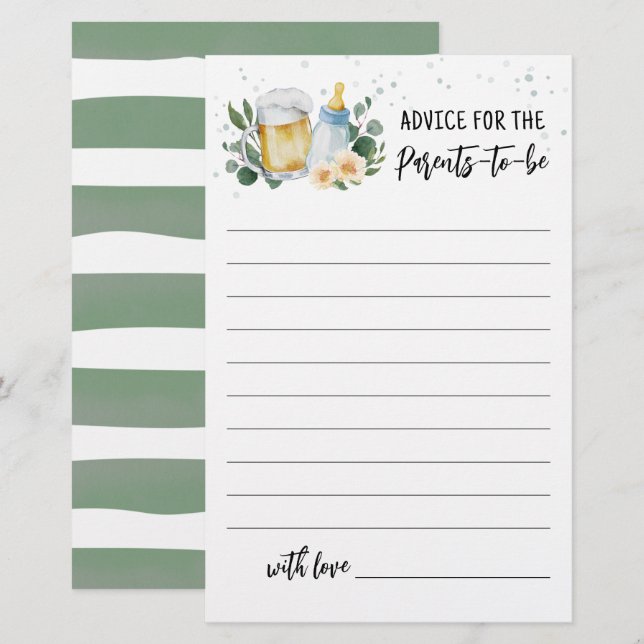 Papier Le bébé brasse Conseil pour les parents d'être car (Devant / Derrière)