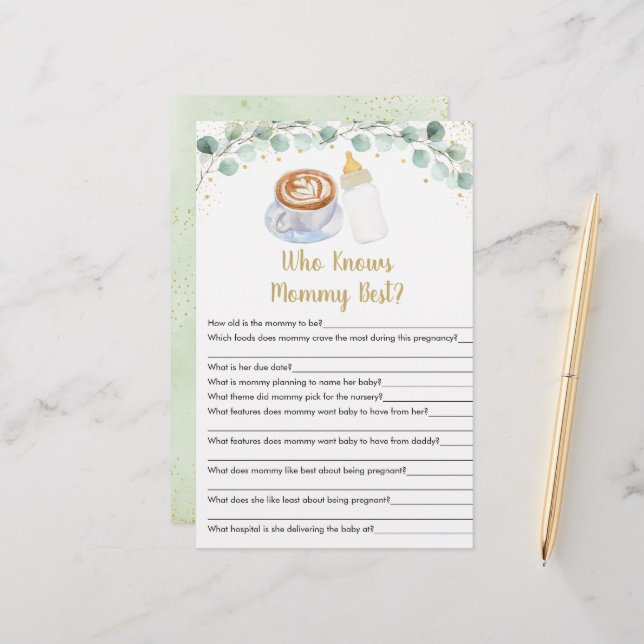 Papier Le Bébé Brasse Du Café Qui Connaît Maman Le Meille (Devant/Arrière en situation)