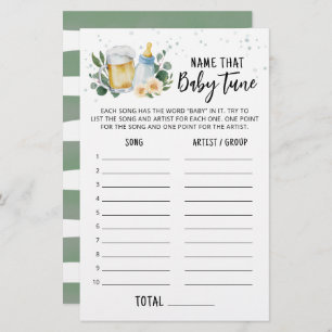 Papier Le Bébé Vert Brasse Nom Que Bébé Jeu Tune