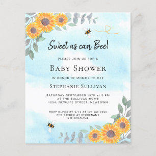 Papier Le budget doux comme peut être Baby shower invitat