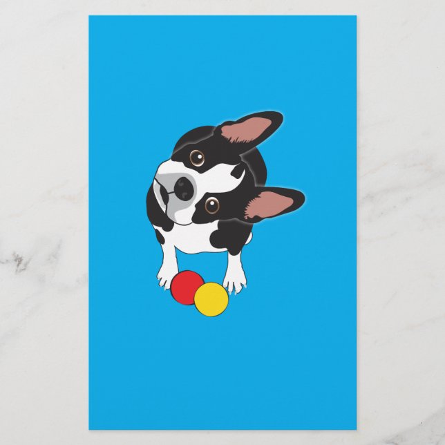 Papier Le cavalier du Boston Terrier (Devant)
