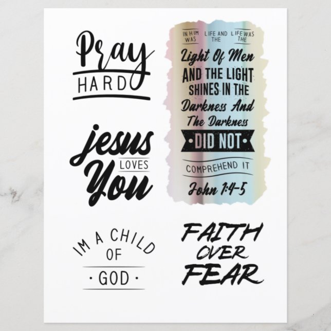 Papier Le chrétien religieux Jésus cite la Bible Verse (Devant)