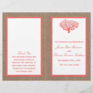 Papier Le Corail Sur Burlap Boho Beach Wedding Collection