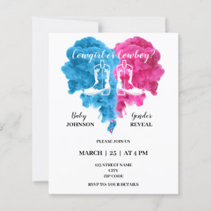 Papier Le genre de boxe révèle les invitations de la fête